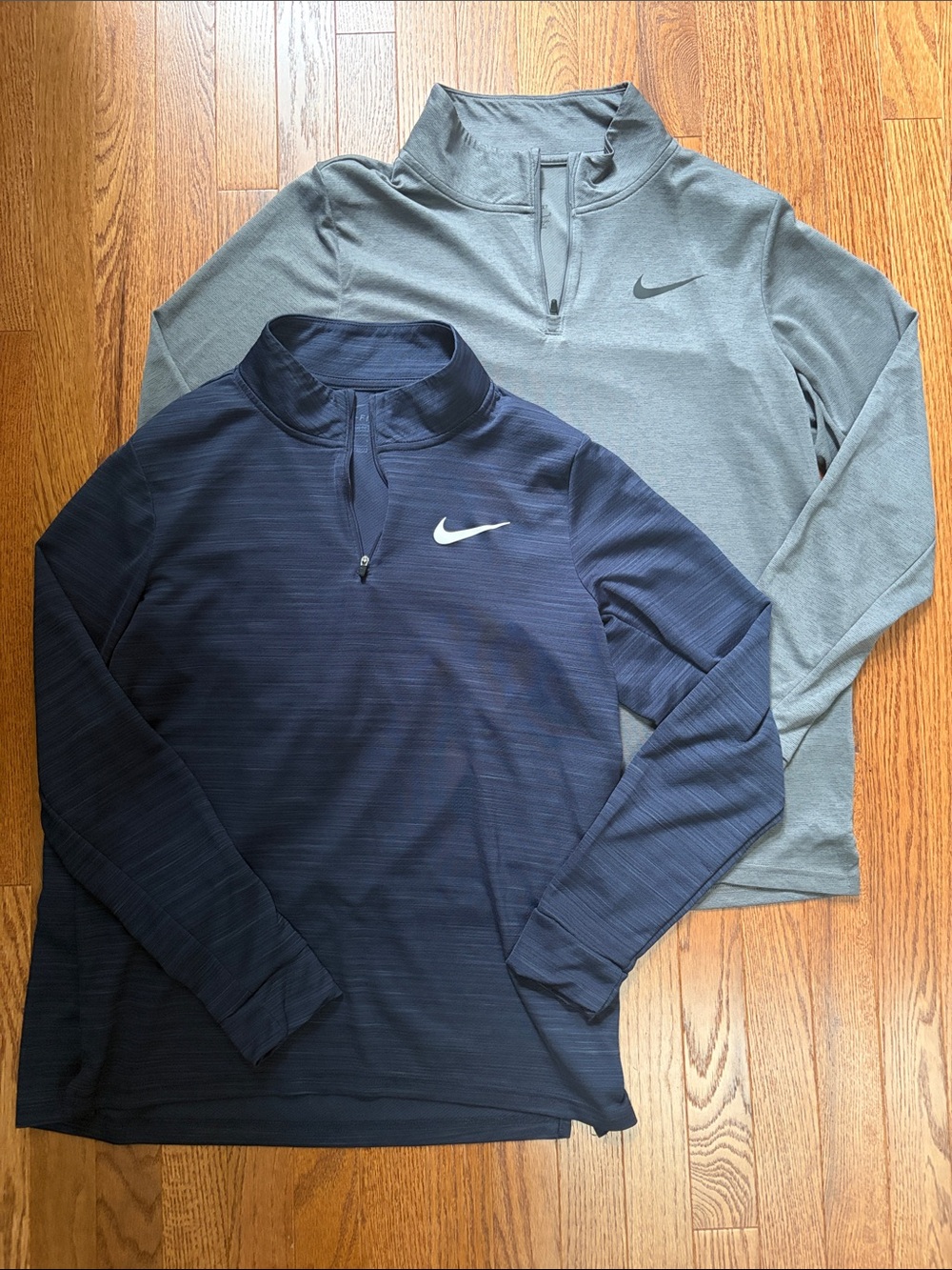 Nike Half-Zip Performance Tops - Navy & Gray